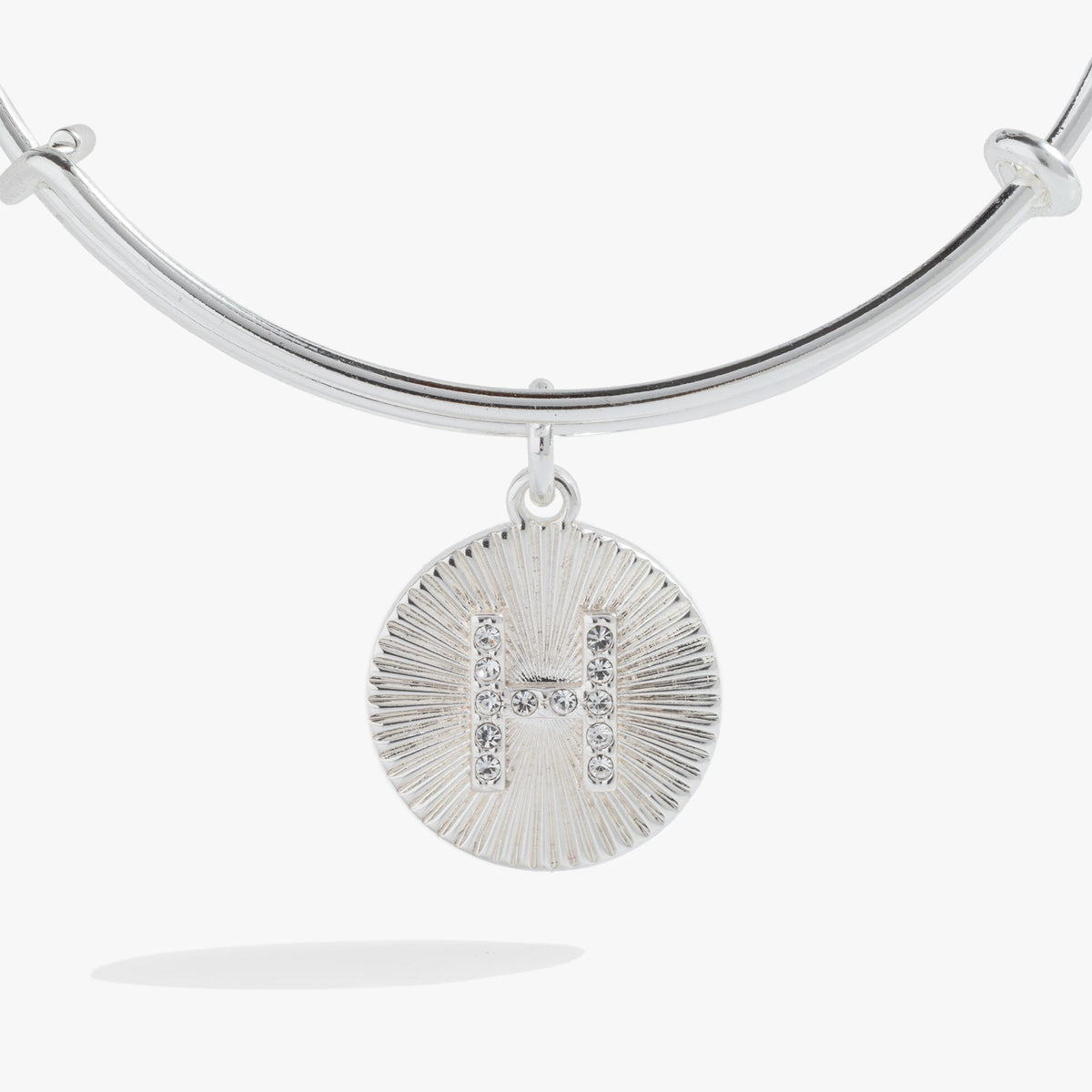 Alex and Ani Pave Starburst Texture Initial Bangle H