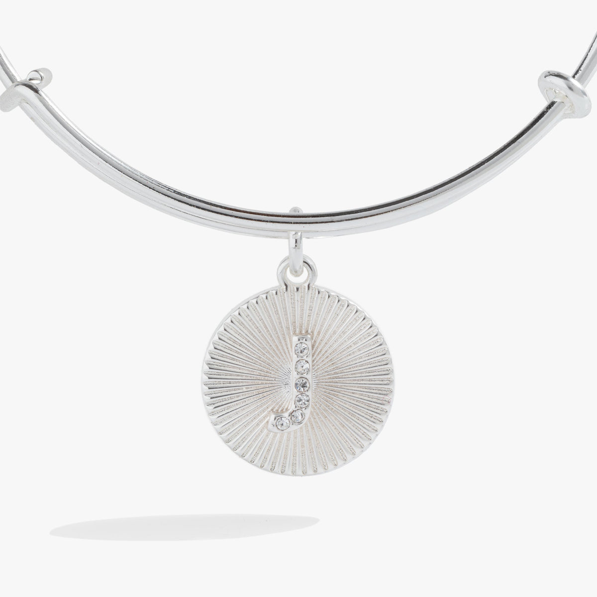 Alex and Ani Pave Starburst Texture Initial Bangle J