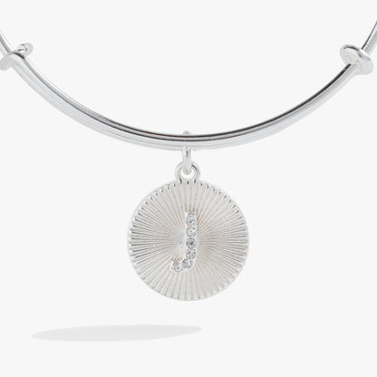 Alex and Ani Pave Starburst Texture Initial Bangle J
