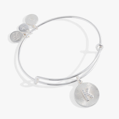 Alex and Ani Pave Starburst Texture Initial Bangle K