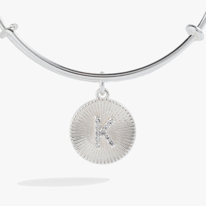 Alex and Ani Pave Starburst Texture Initial Bangle K