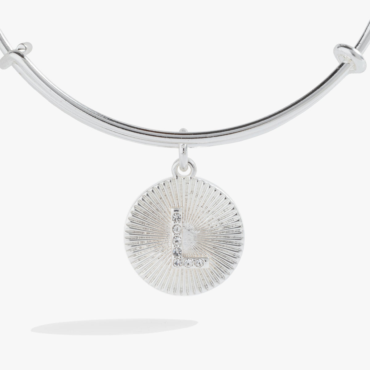 Alex and Ani Initial L Pave Starburst Texture Bangle