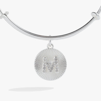 Alex and Ani Pave Starburst Texture Initial Bangle M