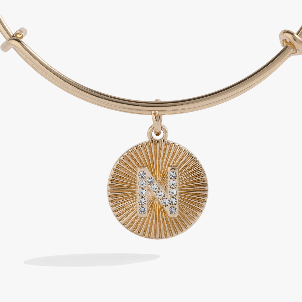 Alex and Ani Pave Starburst Texture Initial Bangle N