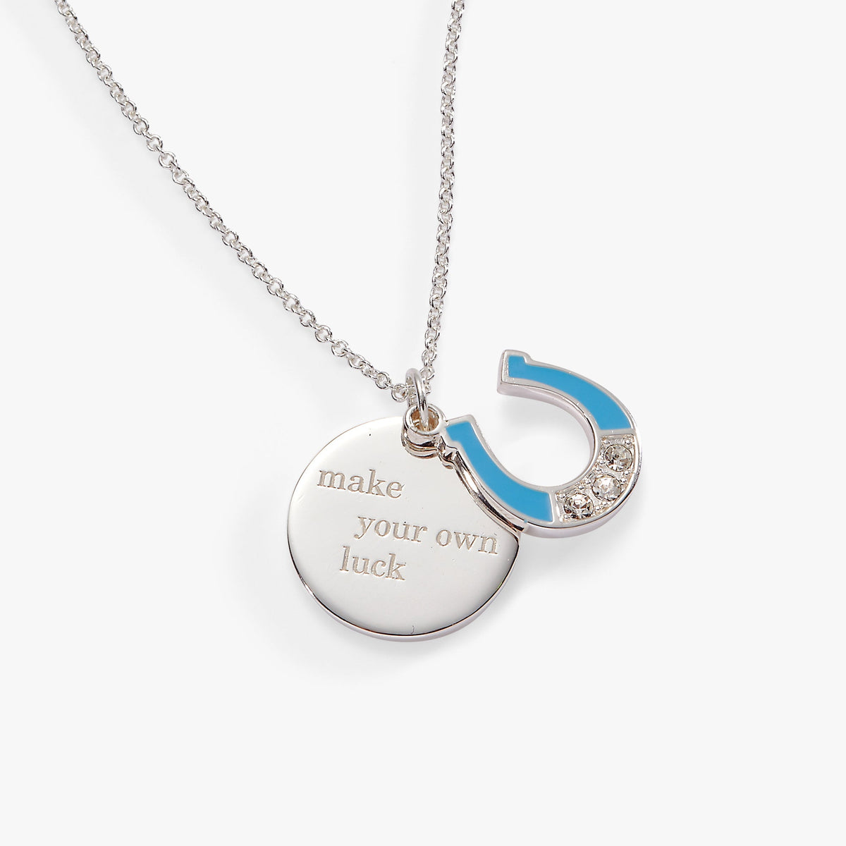 Alex and Ani “Make Your Own Luck” Duo Charm Pendant Necklace