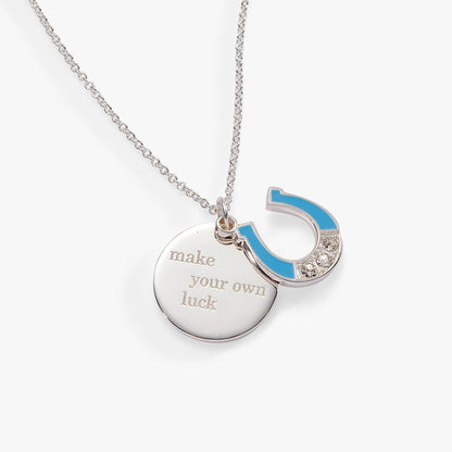 Alex and Ani “Make Your Own Luck” Duo Charm Pendant Necklace