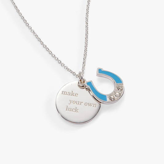 Alex and Ani “Make Your Own Luck” Duo Charm Pendant Necklace