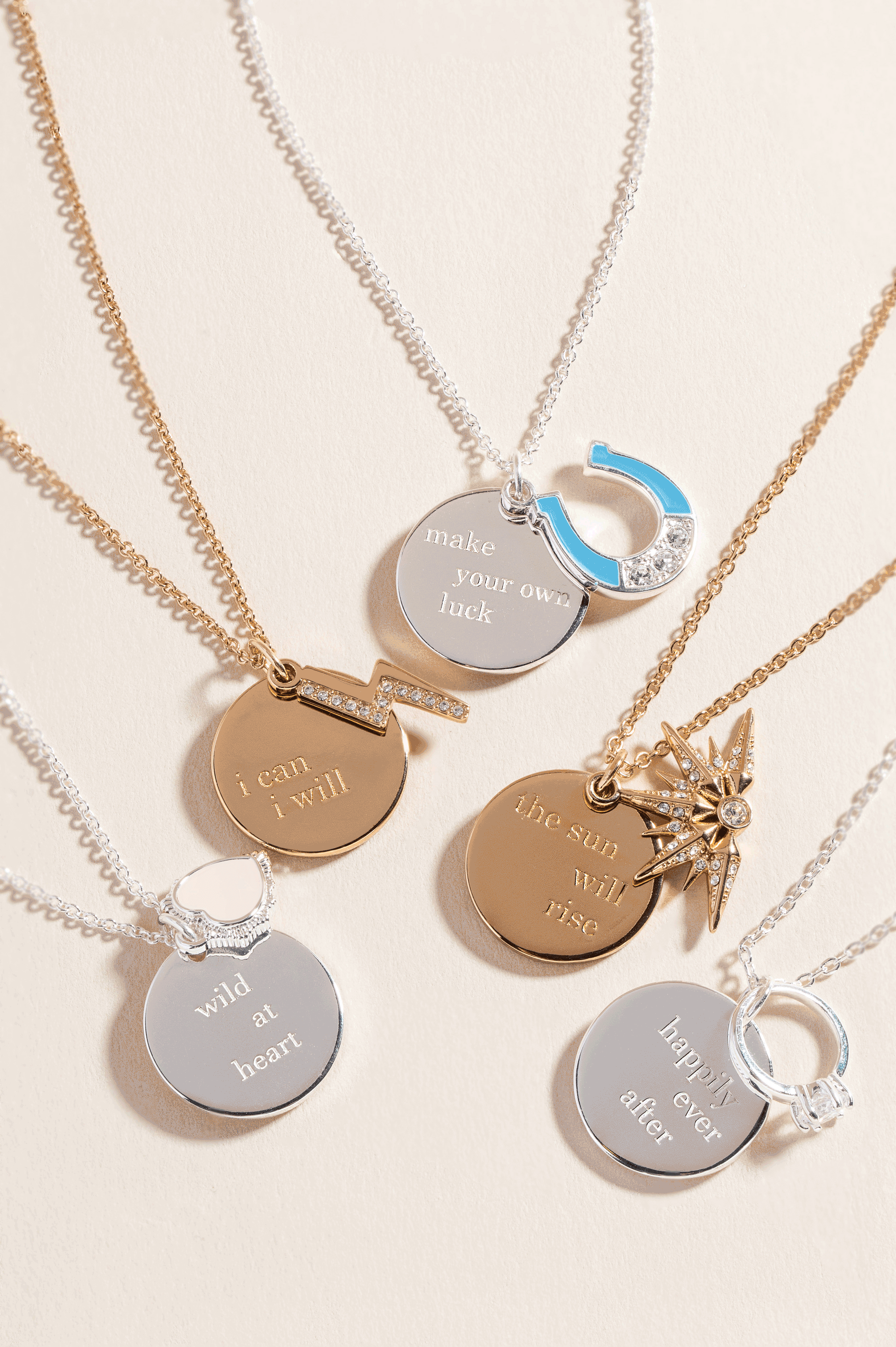 Alex and Ani “Make Your Own Luck” Duo Charm Pendant Necklace