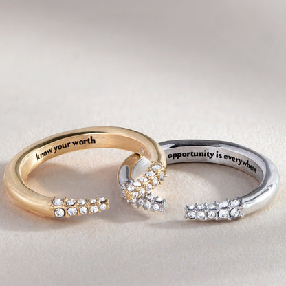 Alex and Ani Mantra Tusk Ring-Opportunity is everywhere
