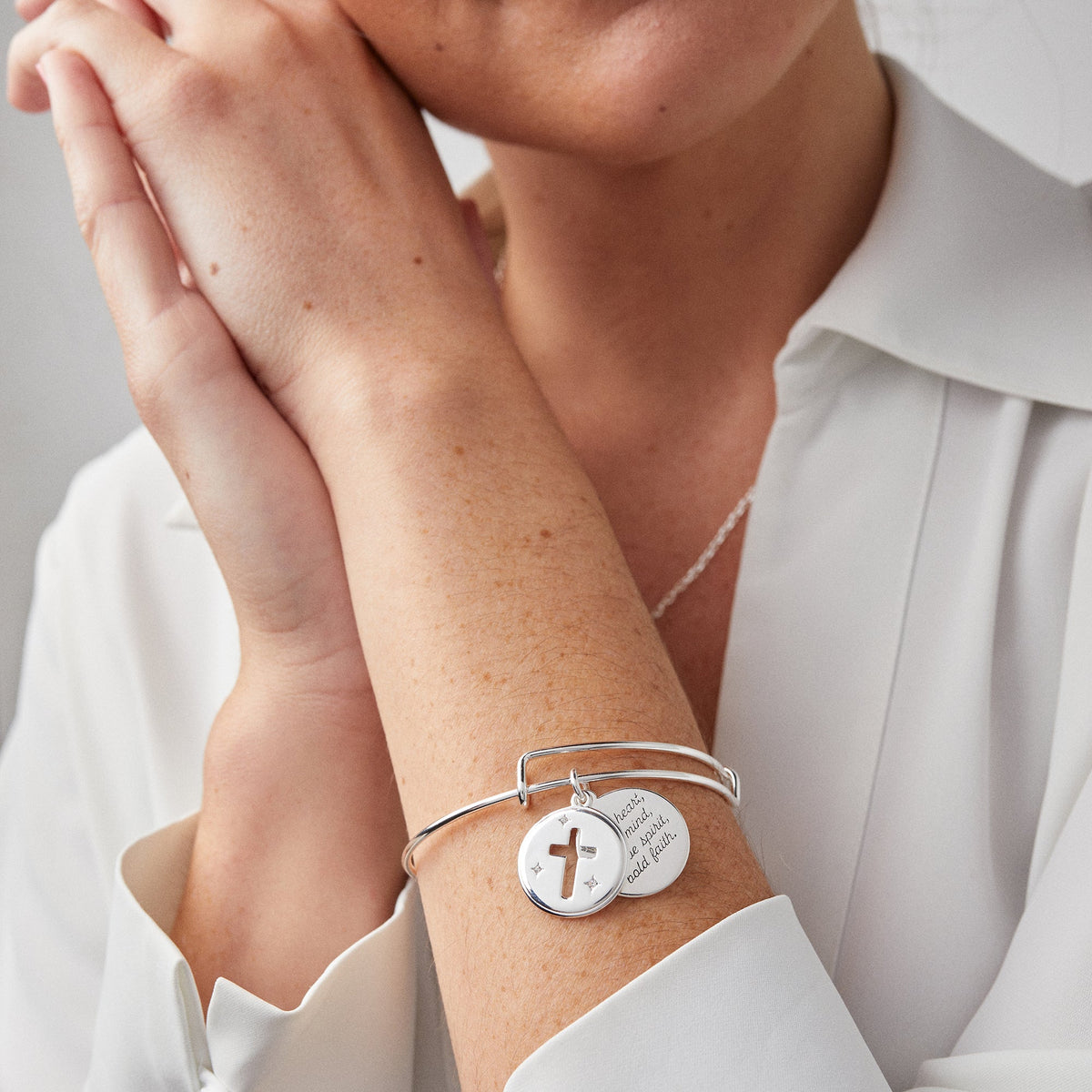 Alex and Ani Hidden Message Cross Affirmation Bangle