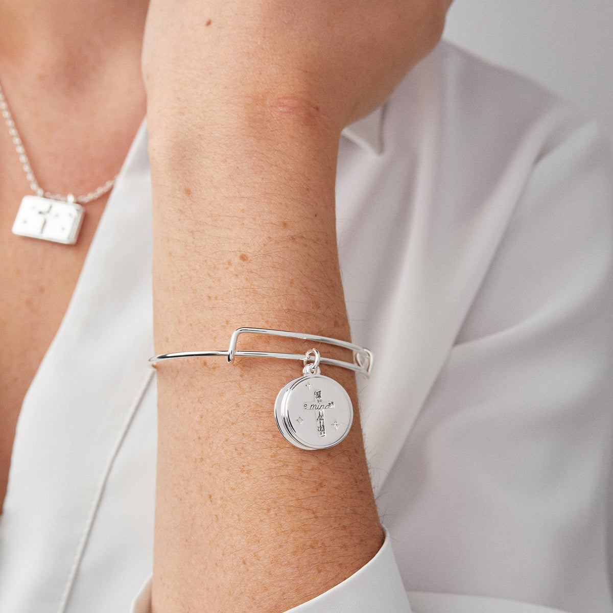 Alex and Ani Hidden Message Cross Affirmation Bangle