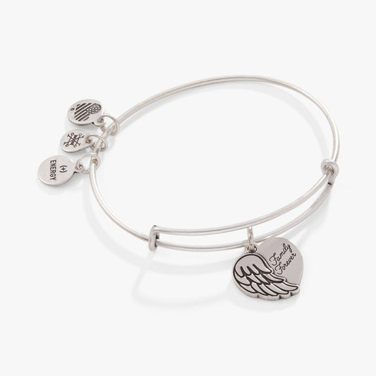 Alex and Ani Family Forever' Angel Wing Heart Charm Bangle