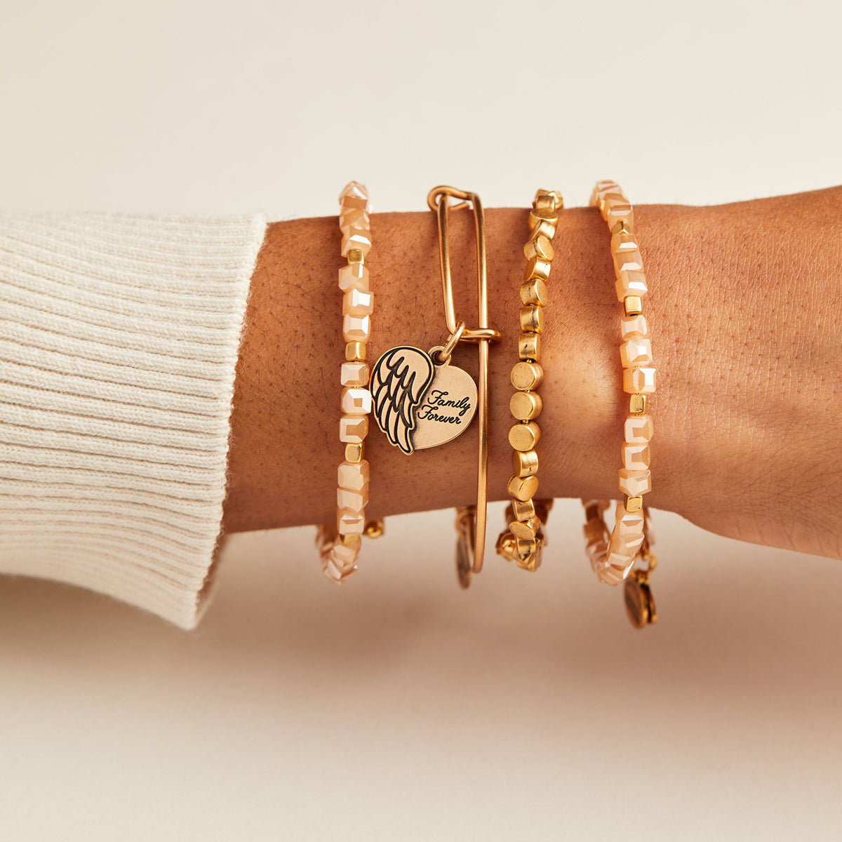 Alex and Ani Family Forever' Angel Wing Heart Charm Bangle