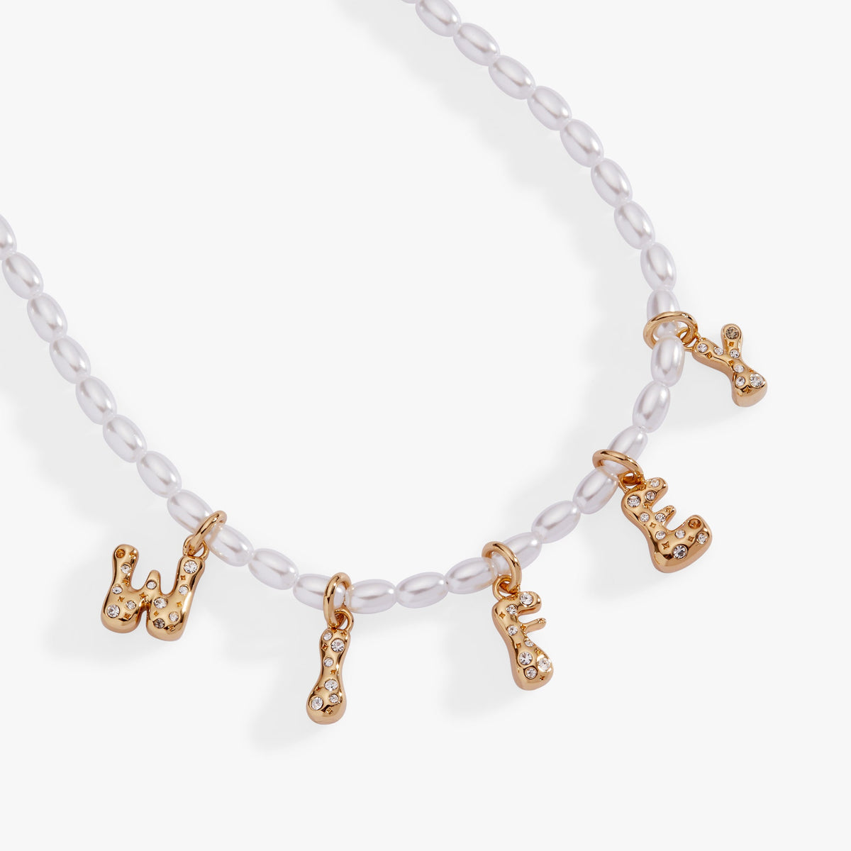 Alex and Ani Beaded Pearl WIFEY Bubble Necklace