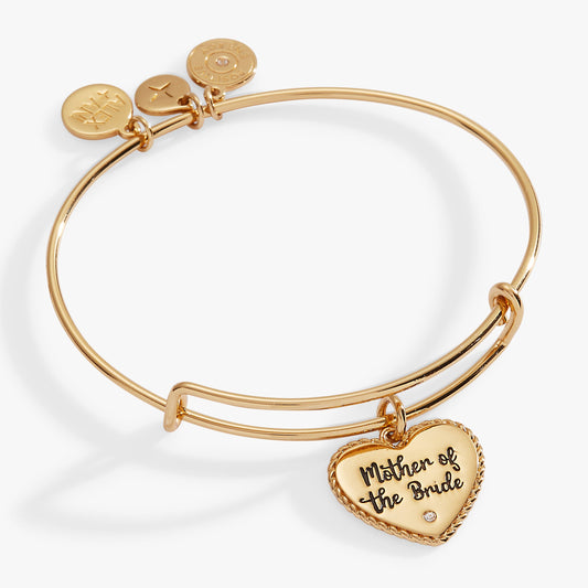 Alex and Ani Mother of the Bride Heart Bangle – Keepsake Wedding Gift for Mom
