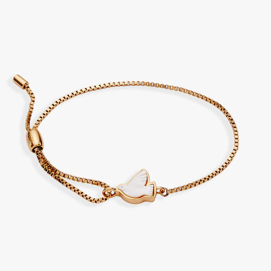 Alex and Ani Pearlized Dove 'Peace' Pull Chain Bracelet