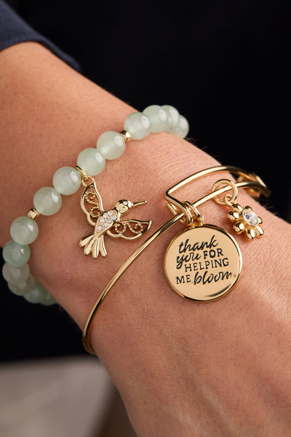 Alex and Ani Hummingbird Gemstone Bolo Bracelet