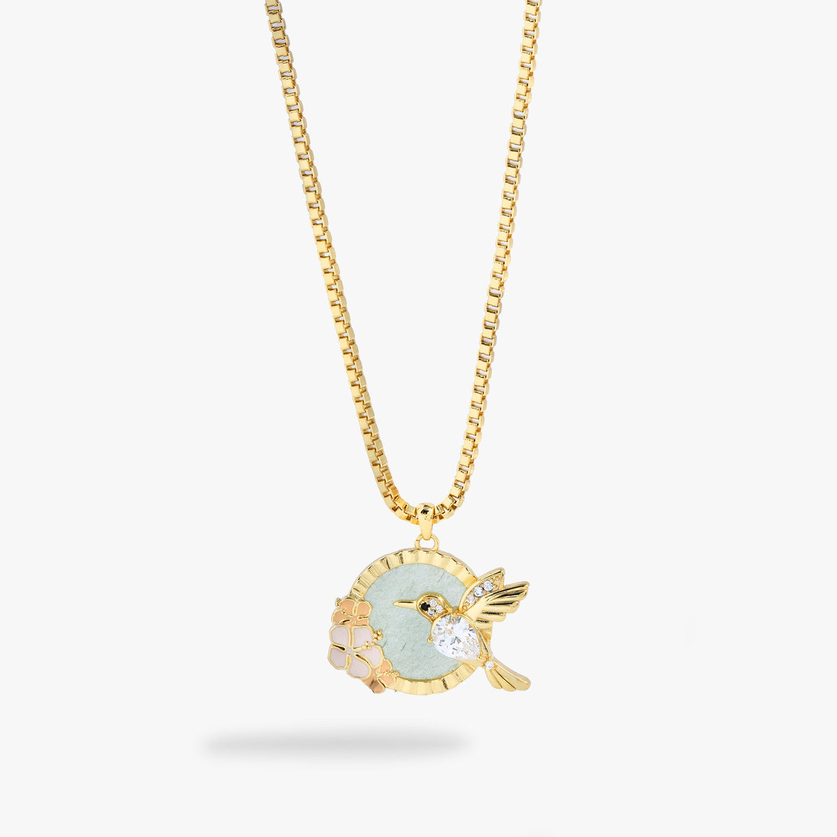 Alex and Ani Hummingbird Gemstone Pendant Necklace