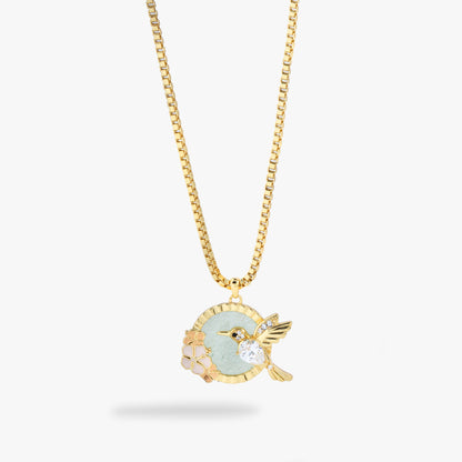 Alex and Ani Hummingbird Gemstone Pendant Necklace