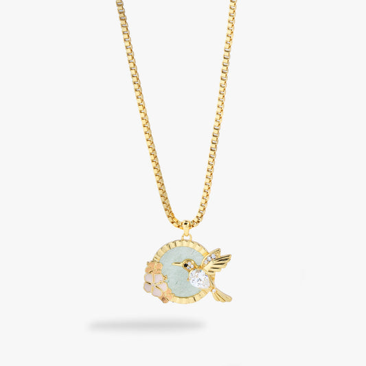 Alex and Ani Hummingbird Gemstone Pendant Necklace