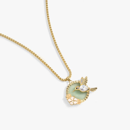 Alex and Ani Hummingbird Gemstone Pendant Necklace