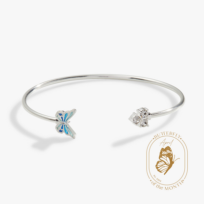 Alex and Ani Butterfly + Crystal Flex Cuff Bracelet | April Butterfly