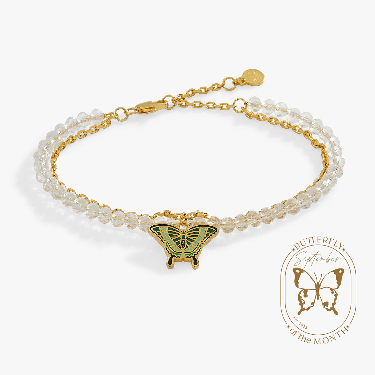 Alex and Ani Emerald Swallowtail Butterfly Charm Bracelet