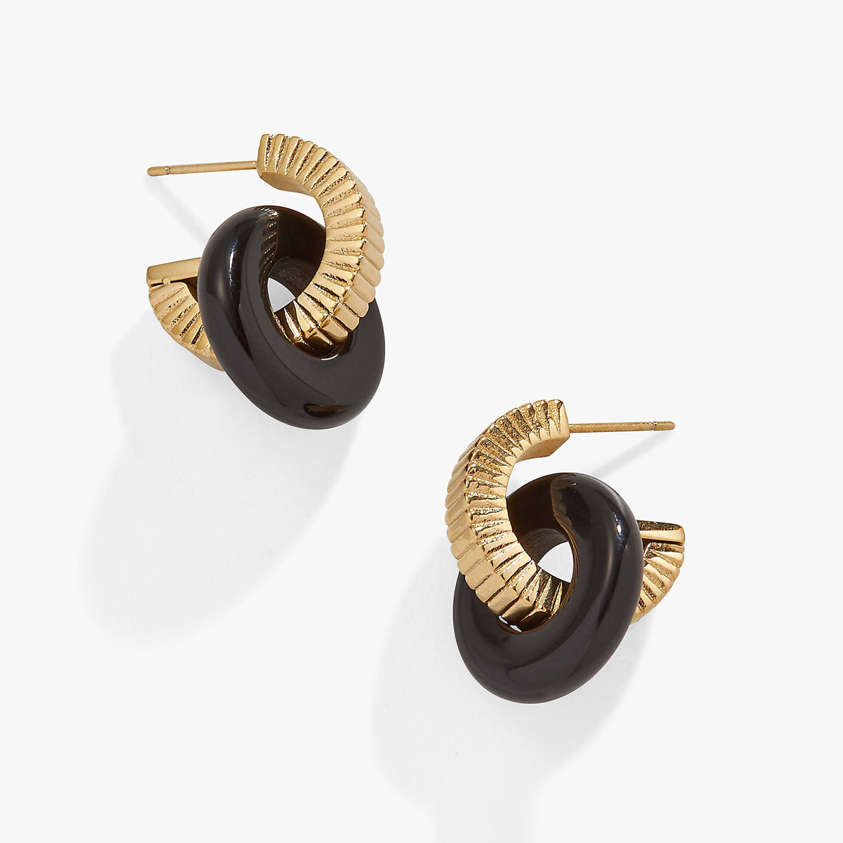 Alex and Ani Black Onyx Textured Earrings