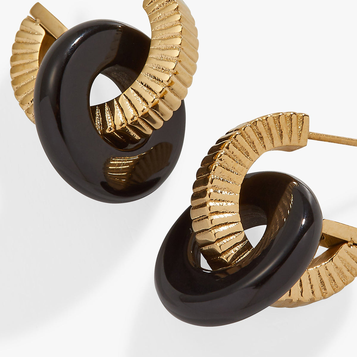 Alex and Ani Black Onyx Textured Earrings