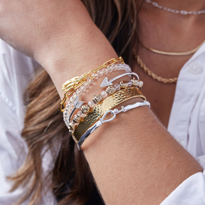 Alex and Ani Pumpkin + Crystal Beaded Bangle