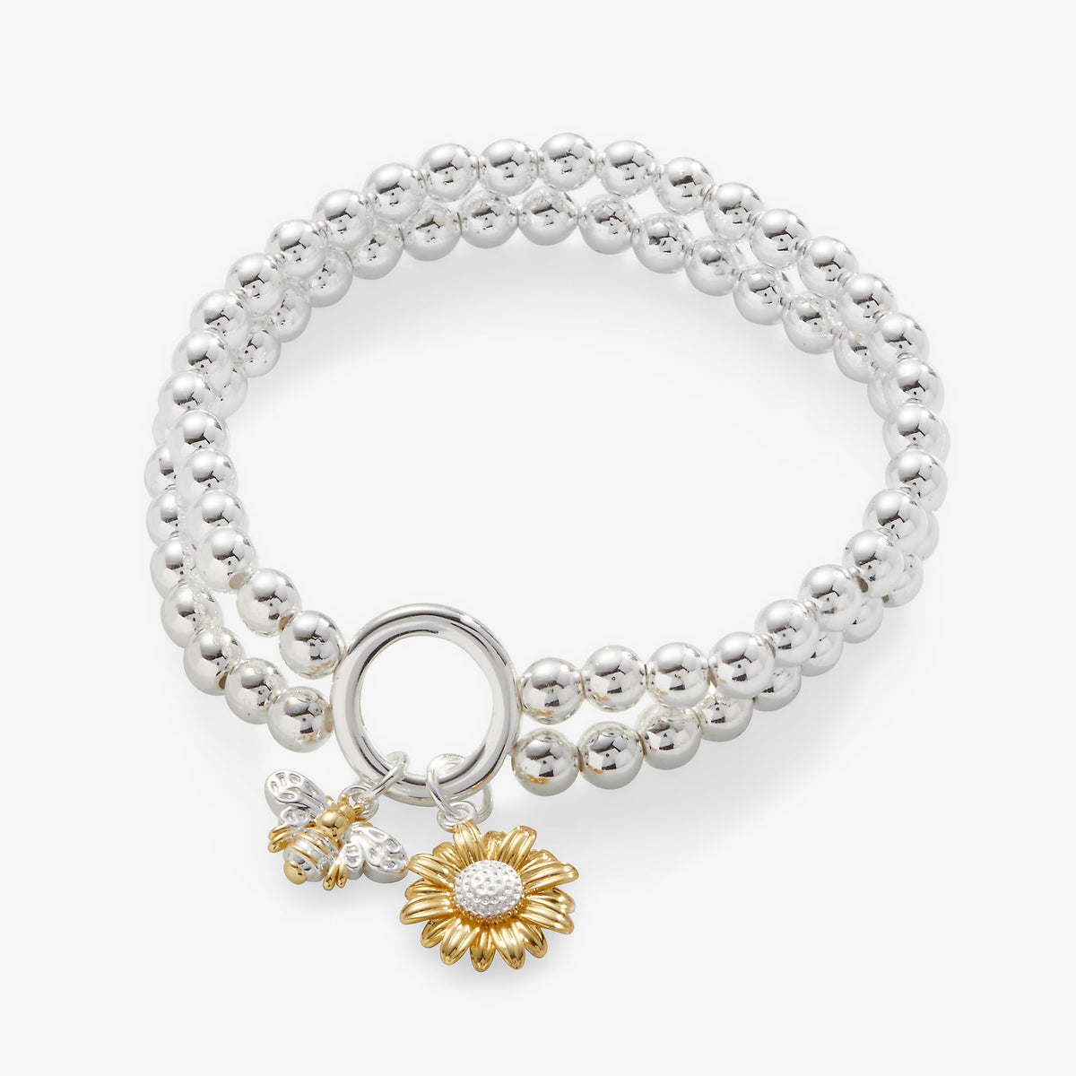 Alex and Ani Sunflower + Bee Double Stretch Bracelet