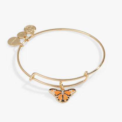 Alex and Ani Monarch Butterfly + Crystal Accent Charm Bangle