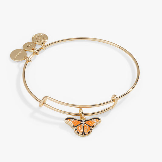 Alex and Ani Monarch Butterfly + Crystal Accent Charm Bangle