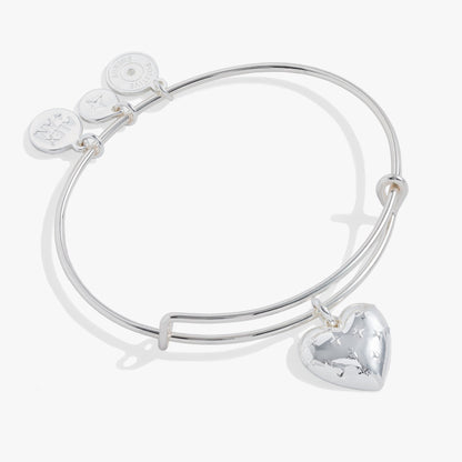 Alex and Ani Metal Heart Charm Bangle