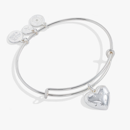Alex and Ani Metal Heart Charm Bangle