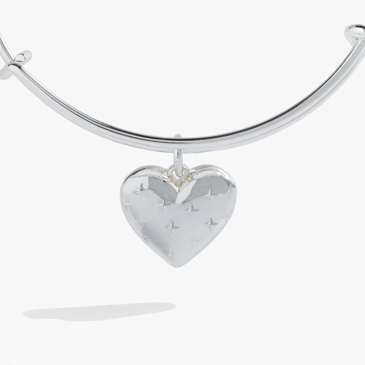 Alex and Ani Metal Heart Charm Bangle