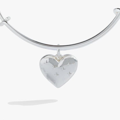 Alex and Ani Metal Heart Charm Bangle