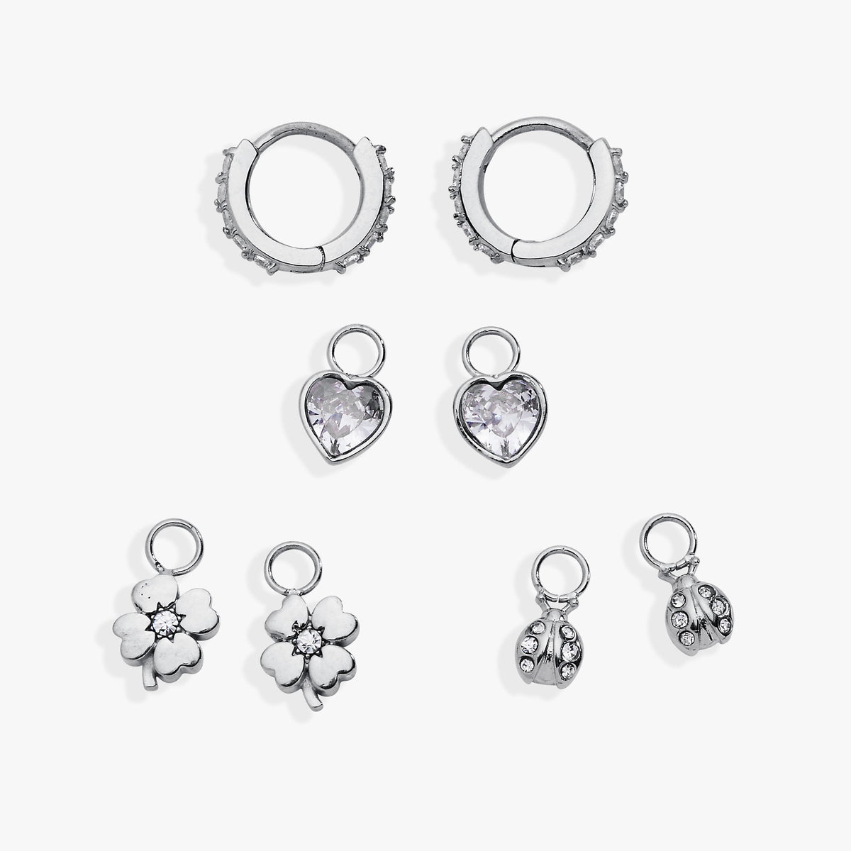 Alex and Ani Love & Luck Interchangeable Huggie Set of 4