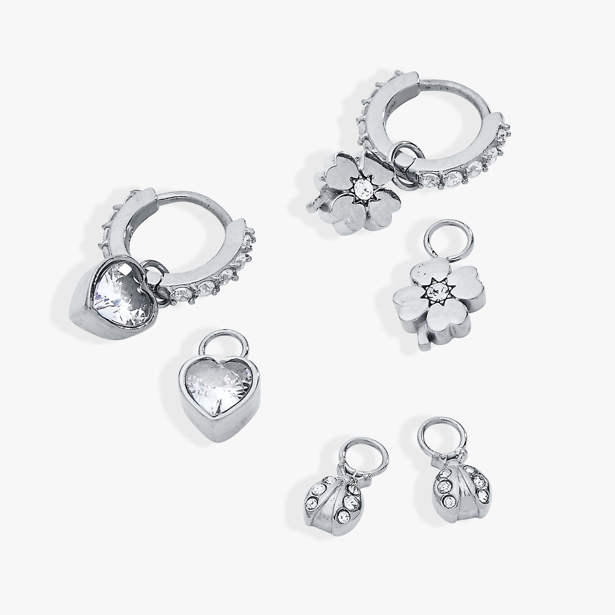 Alex and Ani Love & Luck Interchangeable Huggie Set of 4
