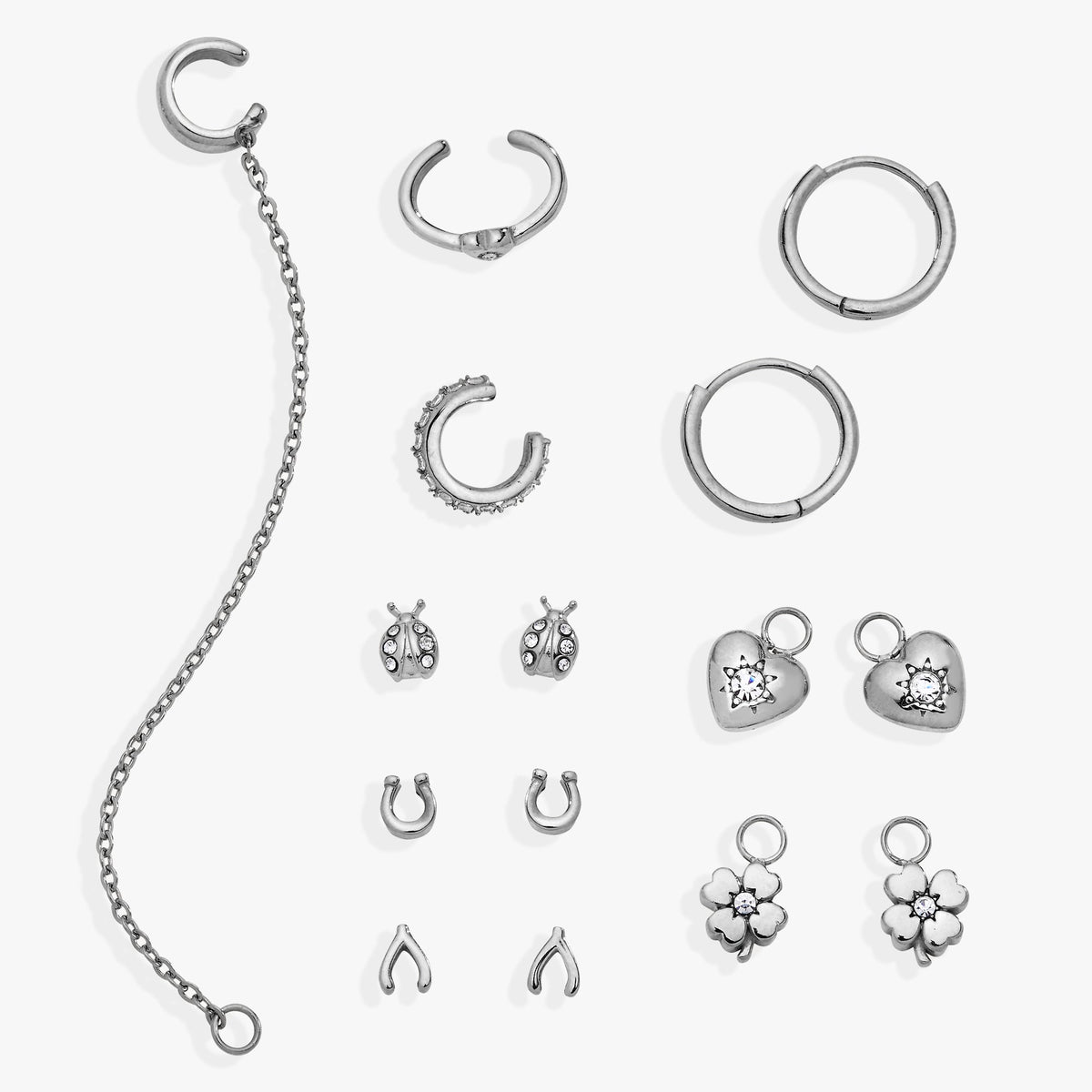 Alex and Ani 9 Pc Love & Luck Earring Set