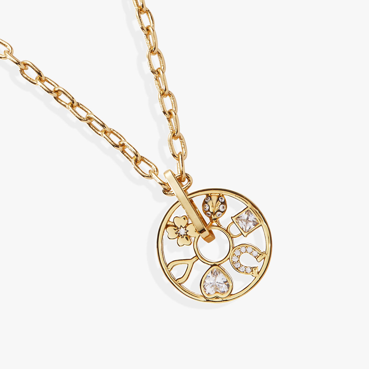 Alex and Ani Love and Luck Wheel Charm Necklace