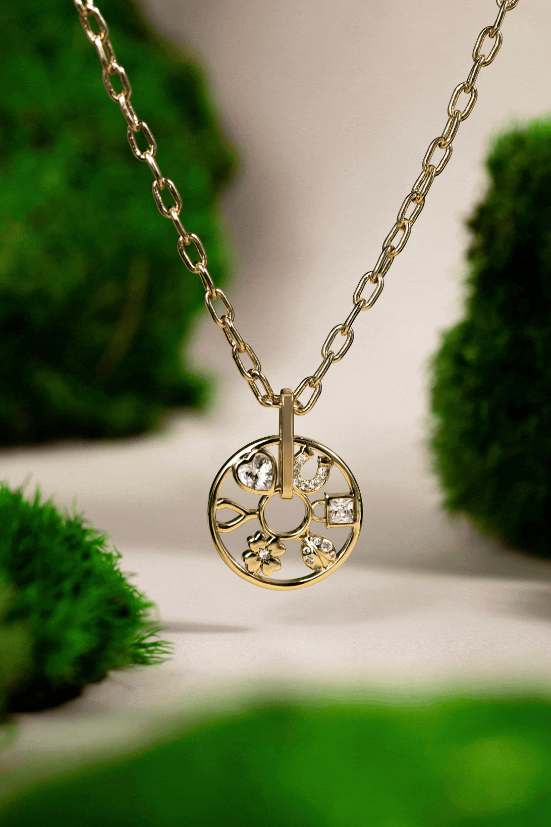 Alex and Ani Love and Luck Wheel Charm Necklace