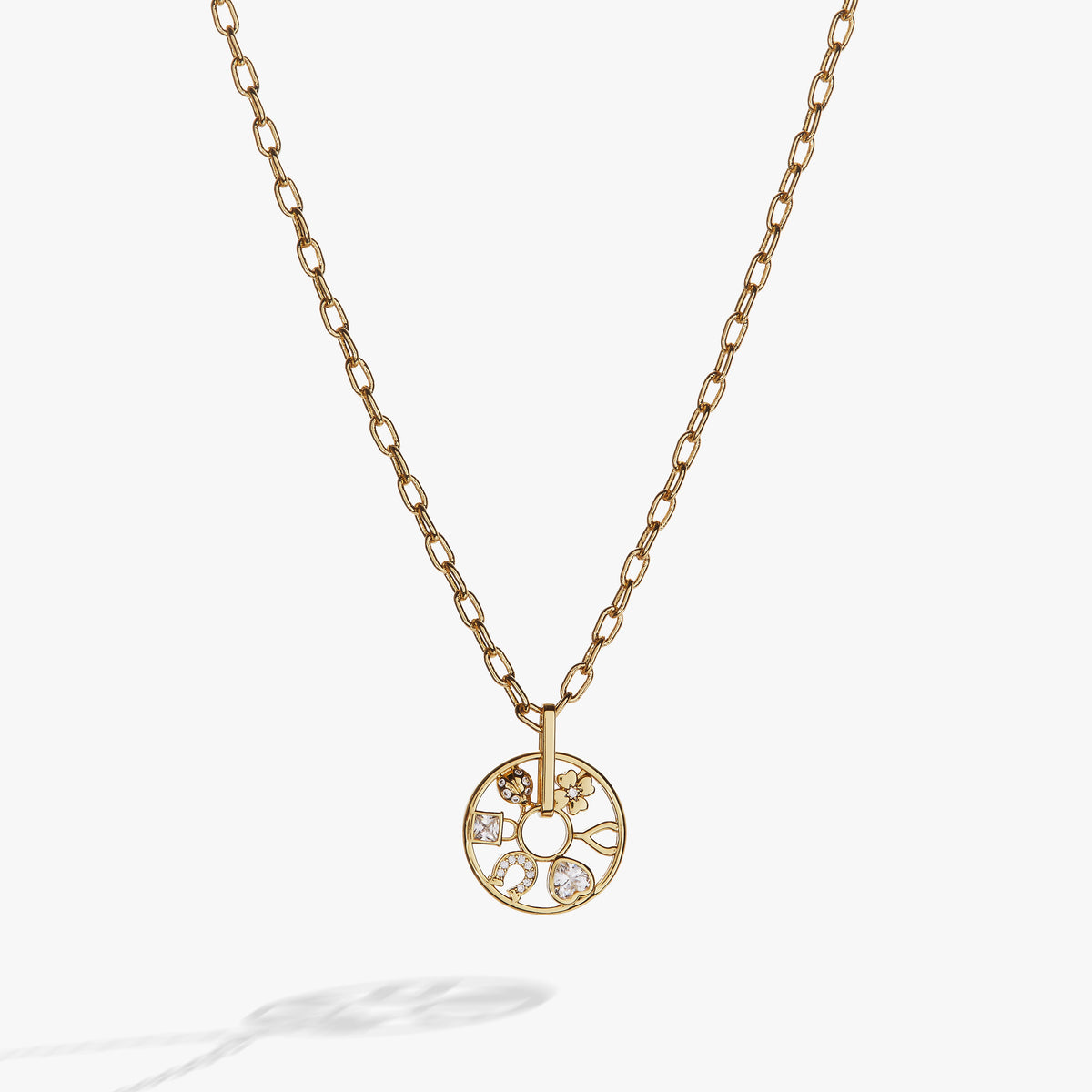 Alex and Ani Love and Luck Wheel Charm Necklace