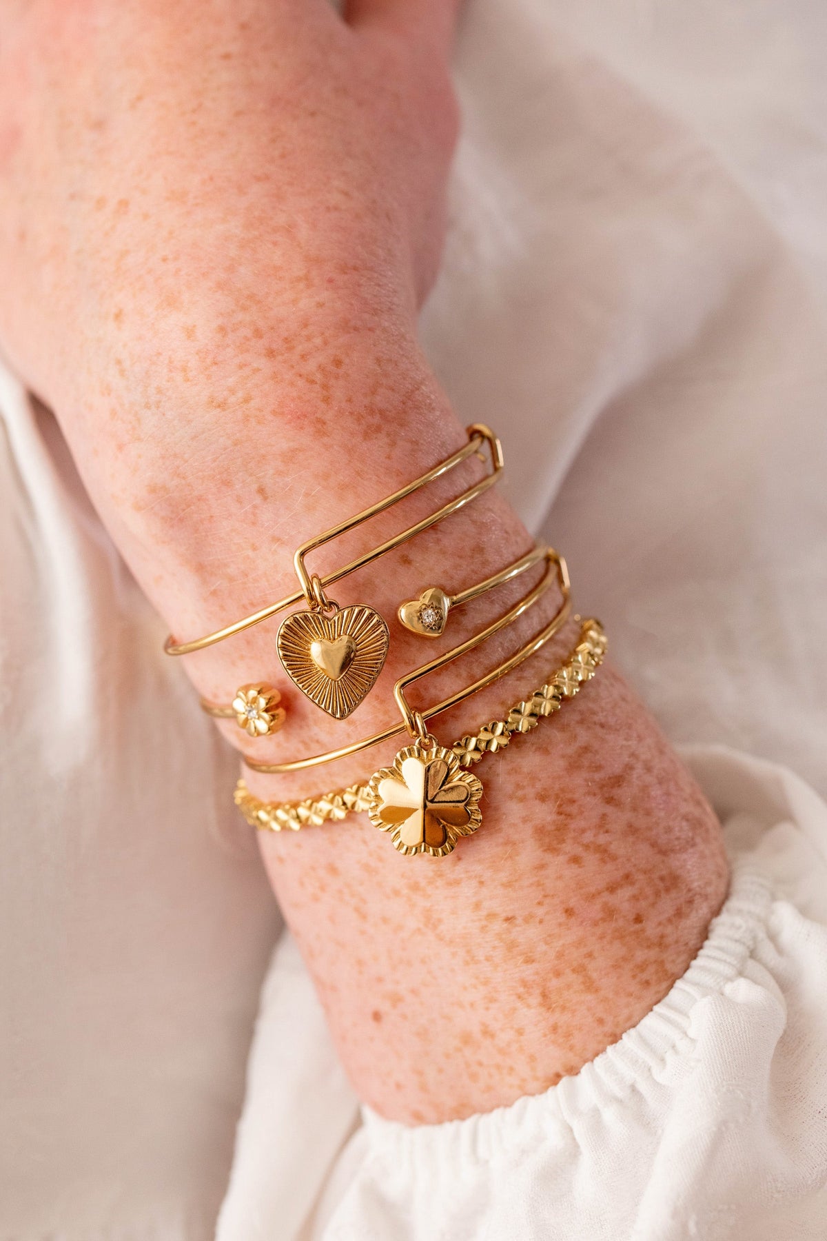 Alex and Ani Four-Leaf Clover Charm Bangle