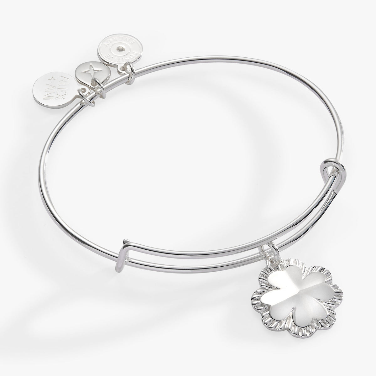 Alex and Ani Four-Leaf Clover Charm Bangle