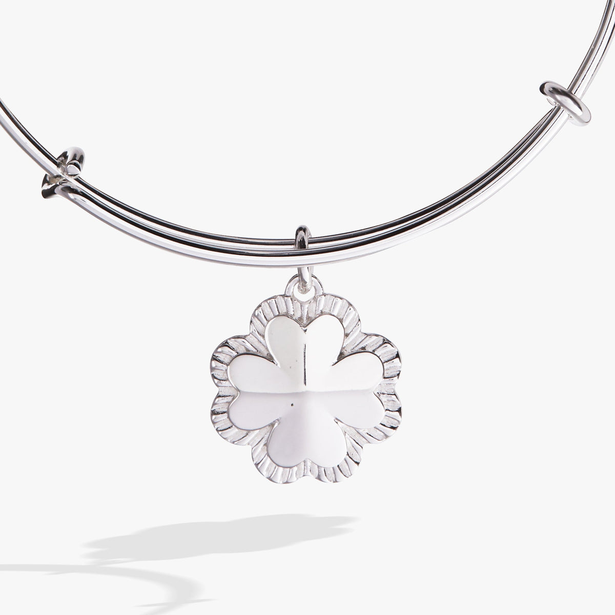 Alex and Ani Four-Leaf Clover Charm Bangle