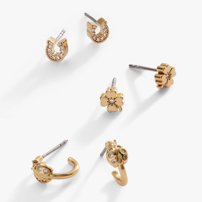 Alex and Ani Love and Luck Set of 3 Stud Earrings and Huggie Hoops