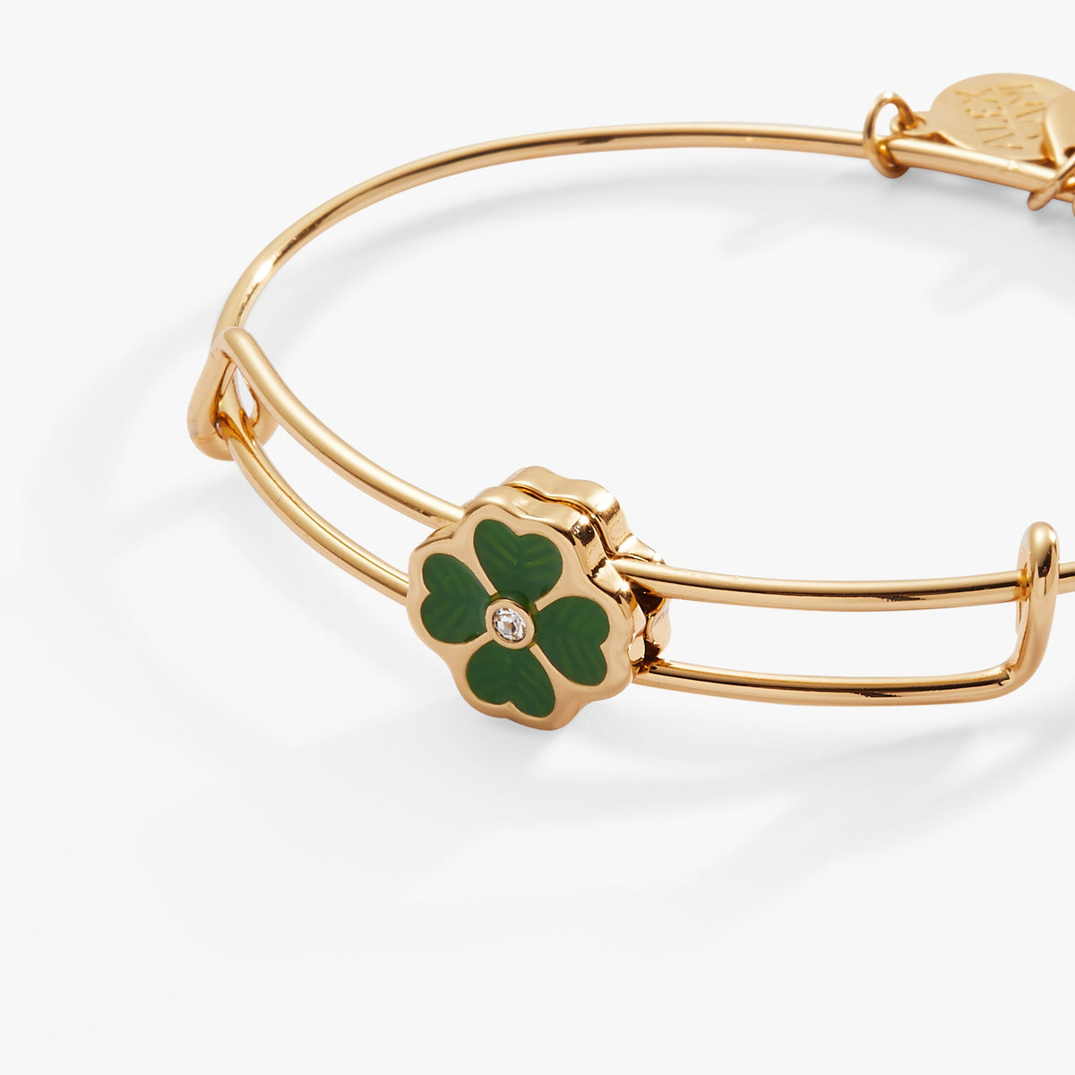 Alex and Ani Four-Leaf Clover Slider Charm Bangle