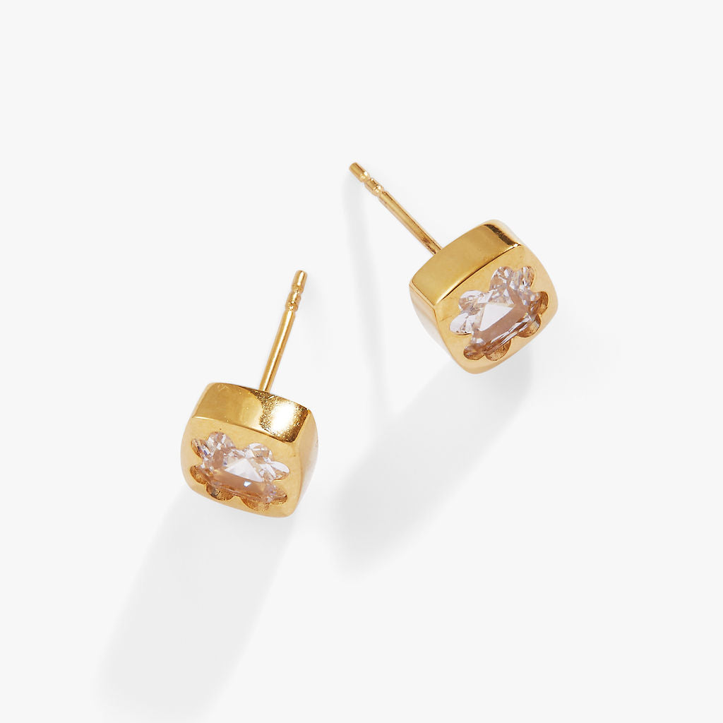 Alex and Ani Crystal Clover Mini Stud Earrings
