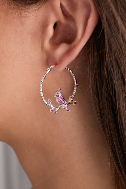 Alex and Ani Cardinal Hoop Earrings